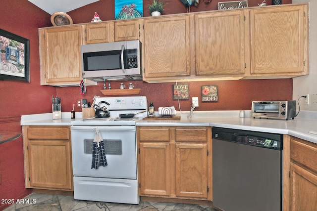 3510 E Hampton Ave Unit 74, Mesa, AZ 85204 - kitchen featuring stainless steel appliances and light countertops