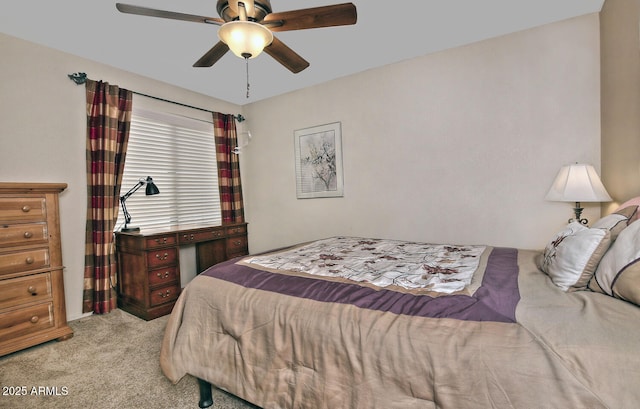 3510 E Hampton Ave Unit 74, Mesa, AZ 85204 - bedroom with light colored carpet and a ceiling fan
