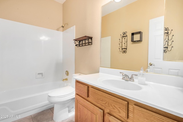 8874 W Piute Ave, Peoria, AZ 85382 - full bathroom with vanity, toilet, bathtub / shower combination, and tile patterned floors