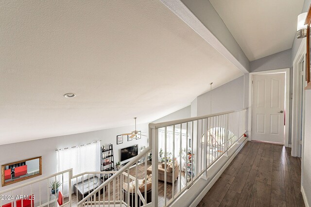 242 E Stonebridge Dr, Gilbert, AZ 85234 - hall with wood-type flooring, recessed lighting, and lofted ceiling