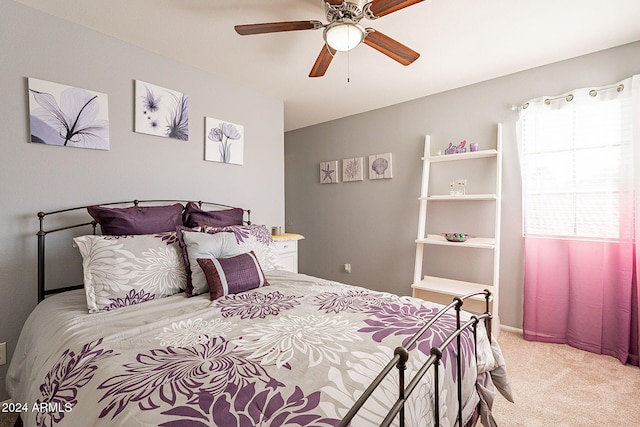 242 E Stonebridge Dr, Gilbert, AZ 85234 - bedroom with light colored carpet and a ceiling fan
