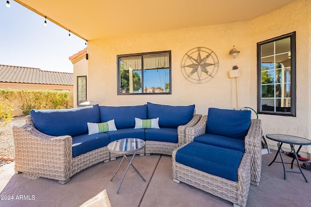 view of patio with an outdoor hangout area