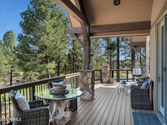 view of wooden deck