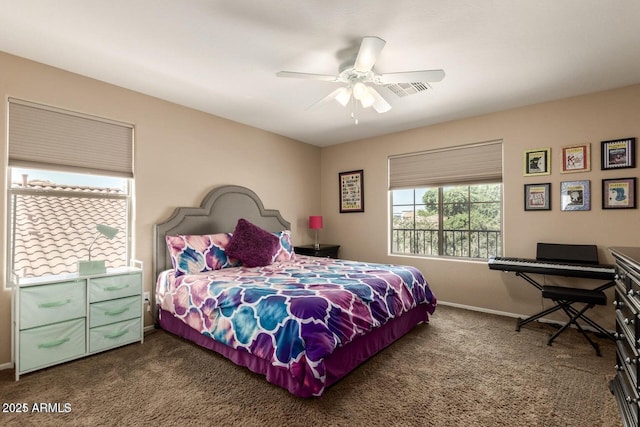 3693 E Sparrow Pl, Chandler, AZ 85286 - carpeted bedroom with baseboards and ceiling fan