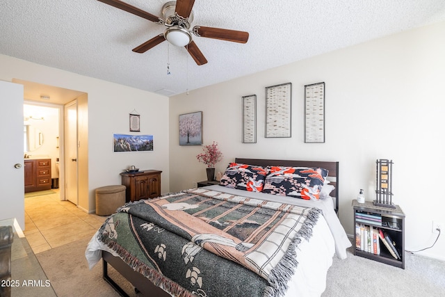 17802 N 45th Ave, Glendale, AZ 85308 - tiled bedroom featuring ceiling fan and a textured ceiling