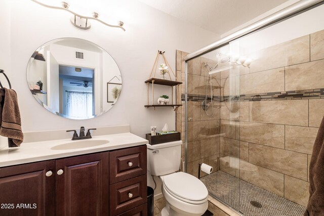 17802 N 45th Ave, Glendale, AZ 85308 - full bath with toilet, visible vents, a shower stall, and vanity