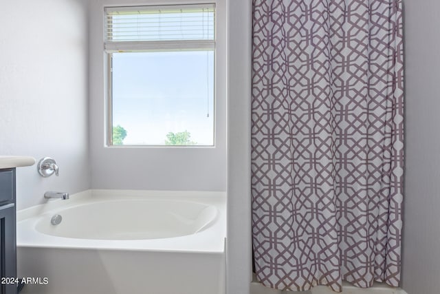 bathroom with a washtub