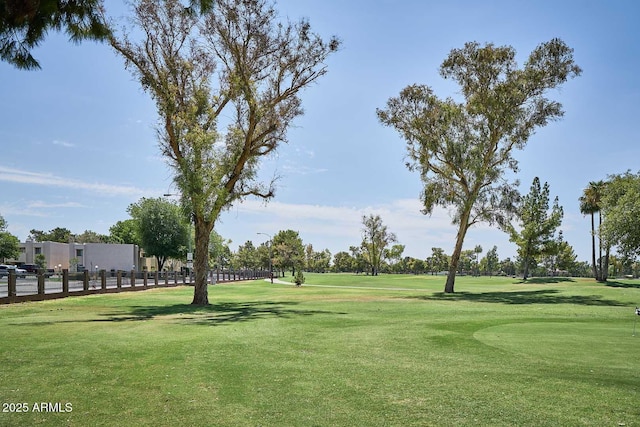 view of property's community with a yard