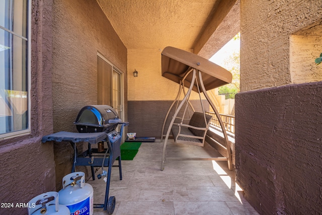 view of patio with area for grilling