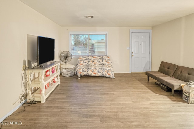 living room with wood-type flooring