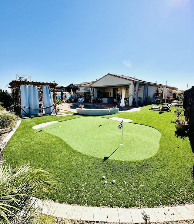 view of property's community with a pool