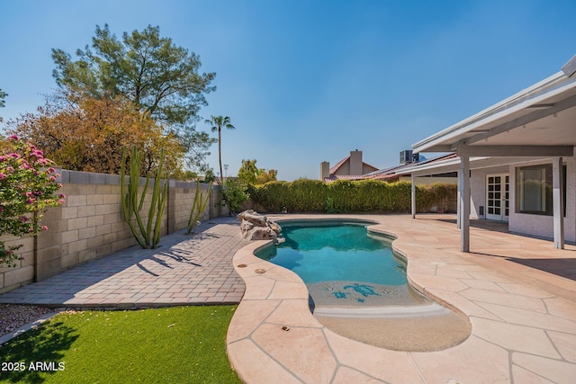 view of pool with a patio area