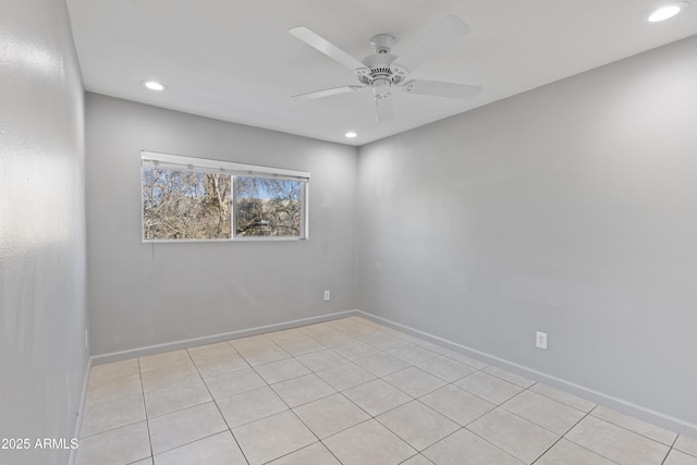 empty room featuring ceiling fan