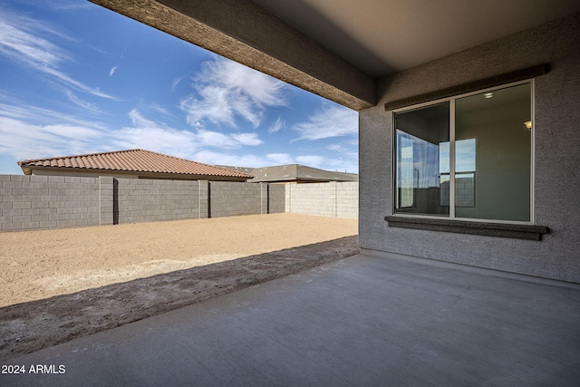 view of patio featuring a fenced backyard