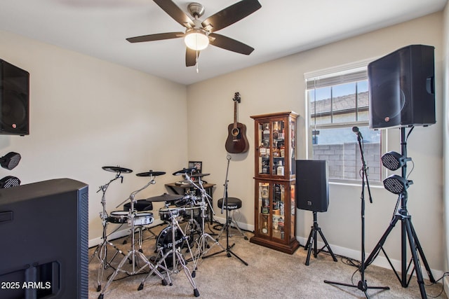 5724 N 108th Ave, Phoenix, AZ 85037 - rec room with ceiling fan and carpet floors