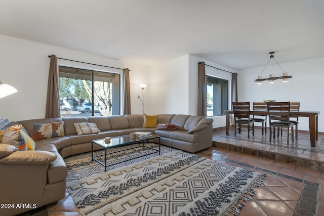 living room with plenty of natural light