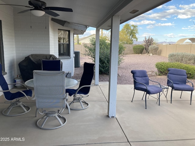 view of patio / terrace with ceiling fan