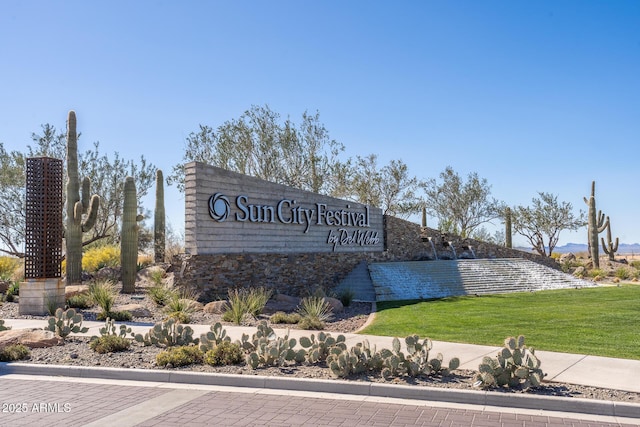 view of community sign
