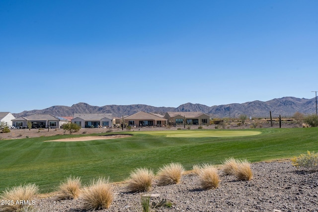 mountain view featuring view of golf course