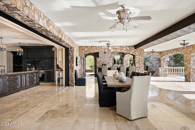 view of patio / terrace with ceiling fan