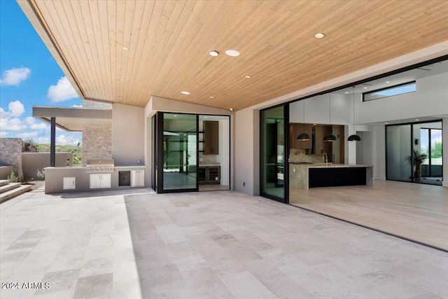 view of patio / terrace with grilling area and an outdoor kitchen