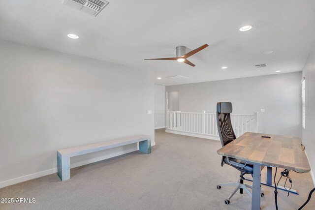 242 N Crosscreek Dr, Chandler, AZ 85225 - carpeted office with recessed lighting, ceiling fan, and baseboards