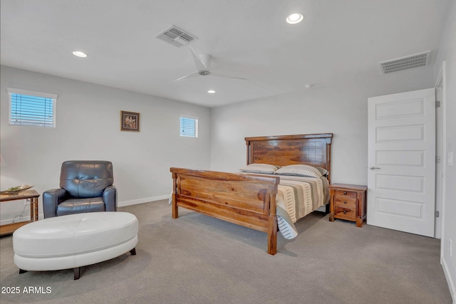 242 N Crosscreek Dr, Chandler, AZ 85225 - bedroom featuring recessed lighting, carpet floors, baseboards, and ceiling fan