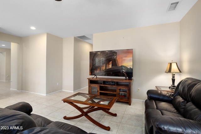 view of tiled living room