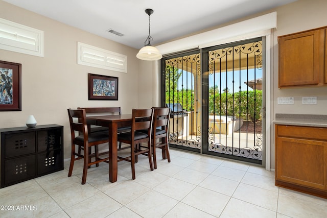 view of tiled dining area