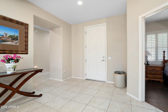 view of tiled foyer