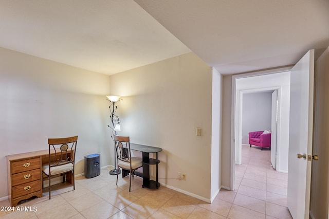 office area featuring light tile patterned floors