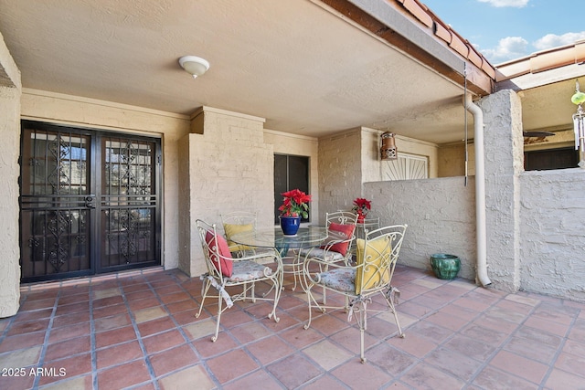 view of patio with french doors