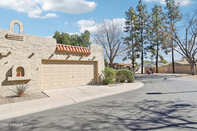 exterior space featuring a garage