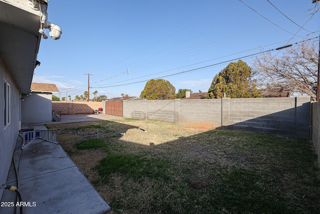 view of yard with a patio