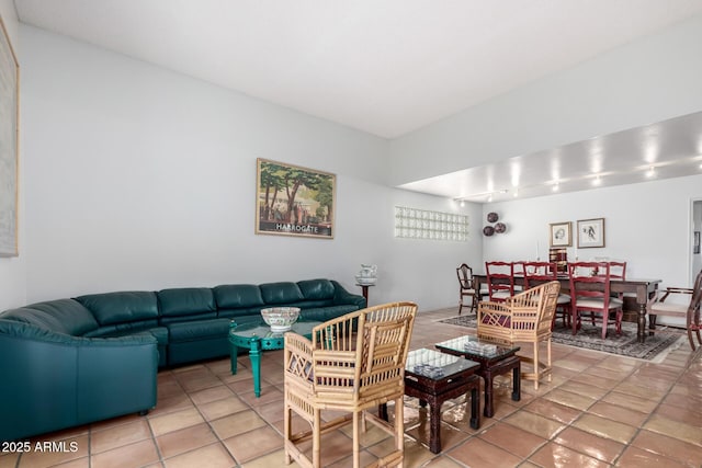 view of tiled living room