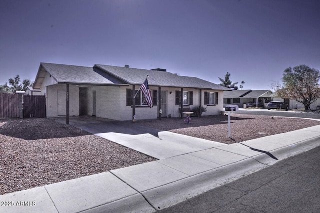 view of ranch-style home