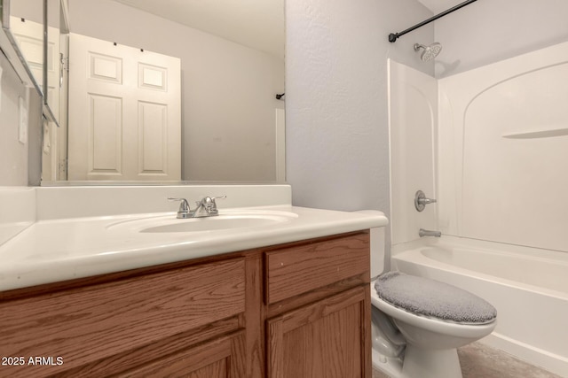 full bathroom with vanity, toilet, and shower / bath combination