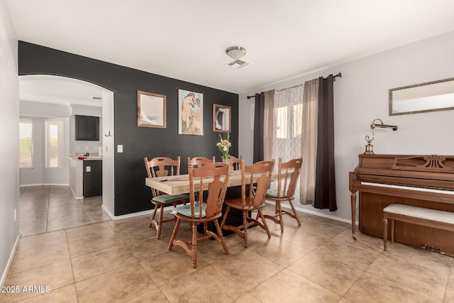 view of tiled dining area