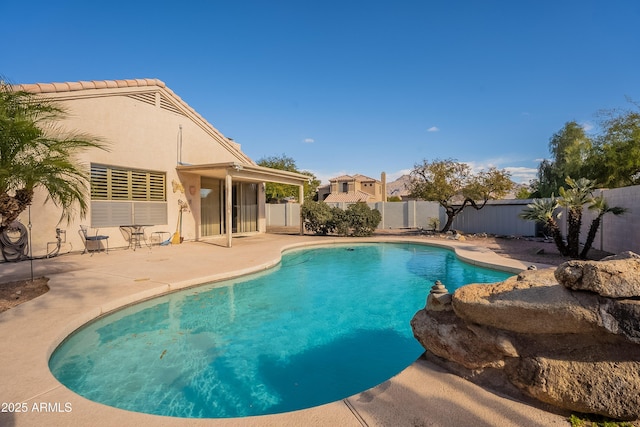 view of pool featuring a patio area