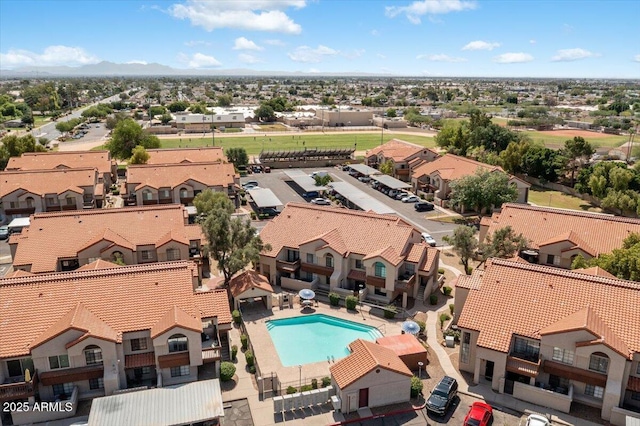 839 S Westwood Unit 154, Mesa, AZ 85210 - aerial perspective of suburban area featuring a pool area