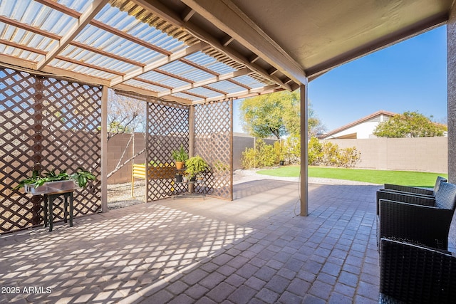 view of patio with a pergola