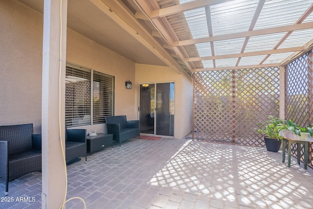 view of patio featuring an outdoor living space