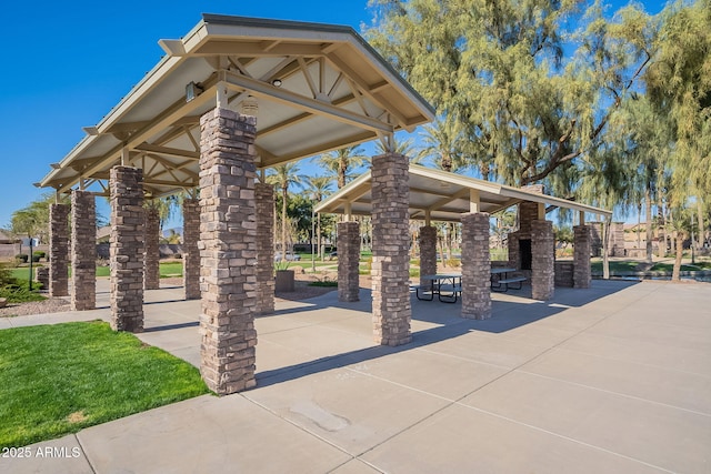 view of community with a gazebo