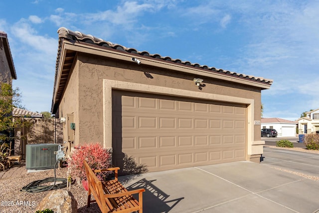 garage with cooling unit