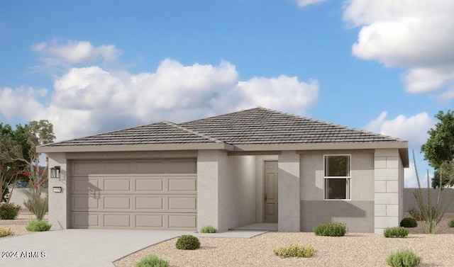 view of front facade featuring a garage