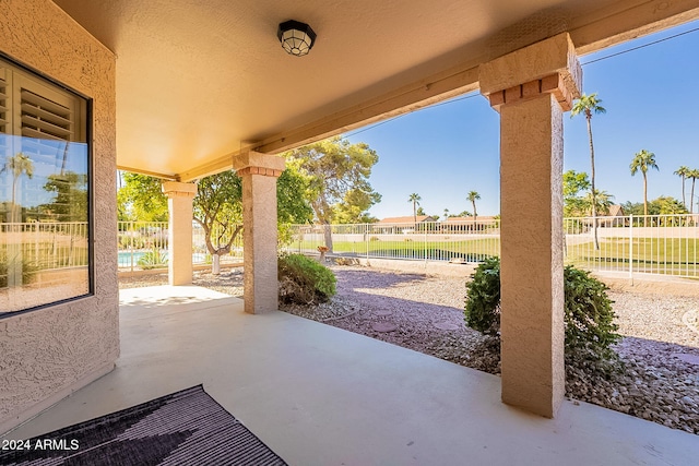 view of patio featuring a fenced backyard