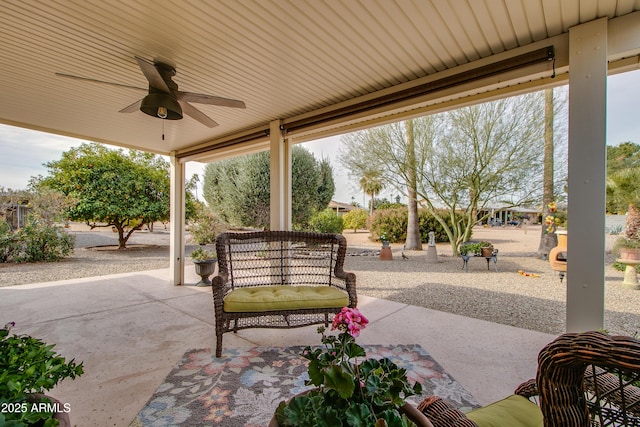 view of patio with ceiling fan