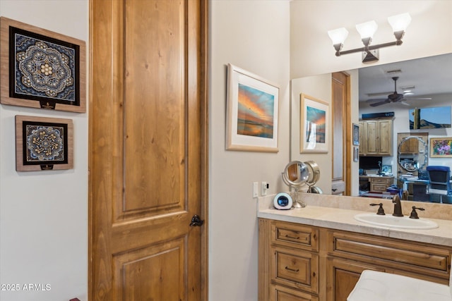 7846 E Wilderness Trl, Gold Canyon, AZ 85118 - bathroom featuring vanity and ceiling fan
