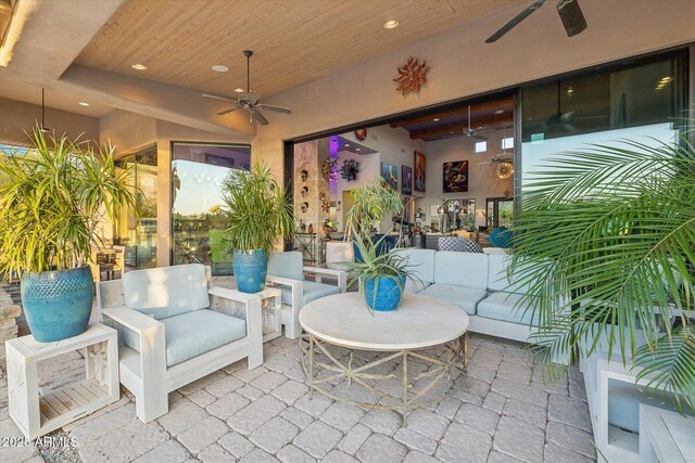 7846 E Wilderness Trl, Gold Canyon, AZ 85118 - view of patio featuring ceiling fan