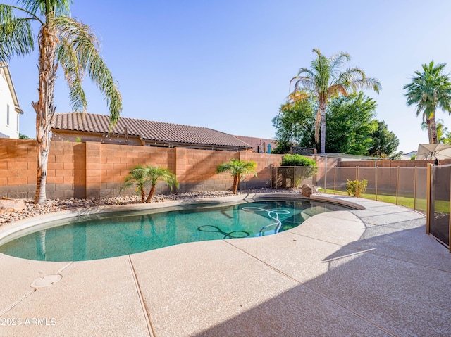 19403 E Arrowhead Trl, Queen Creek, AZ 85142 - view of swimming pool featuring a fenced backyard and a patio